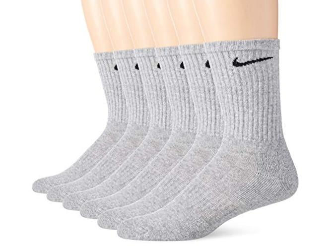 grey and black nike socks