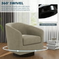 thumbnail image 4 of UIXE Swivel Barrel Accent Chair, Modern Round Linen Arm Chair for Living Room, Bedroom, Comfy Club Reading Chairs, Light Brown, 4 of 6