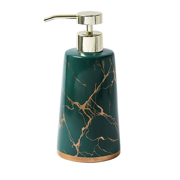 Dowbom Marble Pattern Soap Dispenser With Pump, Ceramic Refillable Lotion Dispenser for Shampoo