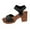 Black, variant on Women's Clog Heel Sandals with Ankle Strap Casual Studded Summer Everyday Comfort Shoes