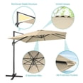 thumbnail image 3 of FLAME&SHADE 9×9FT Cantilever Patio Umbrella – Ultimate Outdoor Comfort with 360° Rotation and Canopy Angle Adjustment,Sand, 3 of 5
