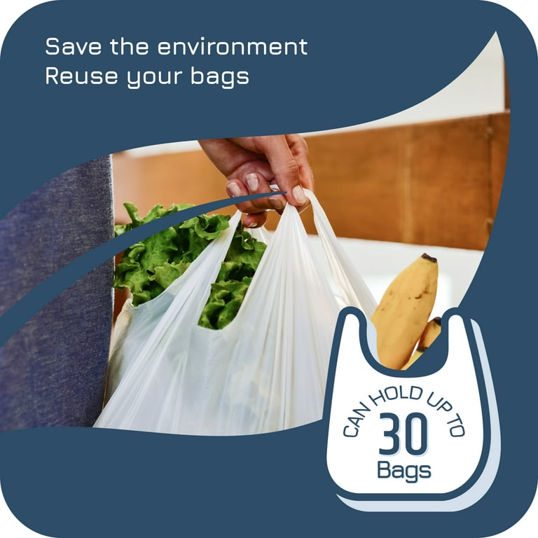 Manterio Wall Mount Plastic Bag Organizer, Durable Plastic Grocery Bag  Saver, Smudge Proof, Fingerprint Resistant