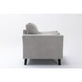 thumbnail image 3 of Damian Light Gray Woven Fabric Chair with Solid Wood Legs and Accent Pillows, 3 of 6