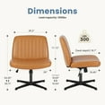thumbnail image 6 of CONCETTA Comfortable Armless Office Chair Adjustable Height, Perfect for Home Workstation, PU+PVC - Brown, 6 of 8