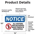 thumbnail image 2 of (2 Pack) Visitors OSHA Notice Sign 14 Inch X 10 Inch Vinyl Label Decal Sticker Weather Resistant, UV Protected for Workplace, Business, and Construction Site, Made in the USA, 2 of 7