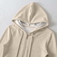 thumbnail image 6 of Bibifish Womens Hoodie Light Color Full Zip Up Drawstring Hood Cropped Fit Soft Fabric Casual Daily Outings Stylish Comfortable Hoodie, 6 of 9