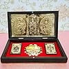 Plastic Golden Tirupati Balaji Padmavati Photo Frame With Charan Paduka For Diwali Gift, House Warming Gifts Return Gift Puja Box (Balaji Gold)
