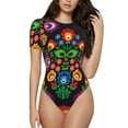 thumbnail image 1 of Fotbe Traditional Floral Polish Body de Mujer con Cuello Redondo y Mangas Cortas, Sin Mangas Ajustado, Suave, Cómodo y Básico-XX-Large, 1 of 7