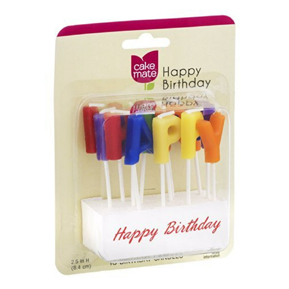 Cake Mate Party Candles, Happy Birthday