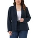 thumbnail image 1 of Blazer de mujer de tallas grandes Agnes Orinda, de manga larga, con botones, abierto al frente, chaqueta de negocios casual con bolsillos, 2X azul marino, 1 of 6