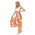 thumbnail image 4 of Women's Wide Leg Palazzo Pants Summer Loose Casual Beach Boho Floral Printed Bohemian Belted Pants Trousers for Women Summer, 4 of 7