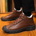 thumbnail image 4 of XIMIN Snow Boots for Men Waterproof Non Slip Faux Fur Lined Winter Booties Platform Oxford Shoes Winter Lace Up Ankle Boots Outdoor Insulated Warm Walking Shoes, 4 of 8