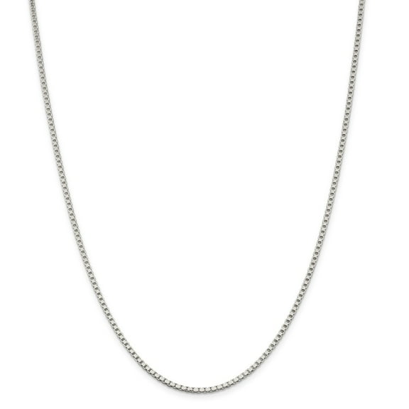 925 Sterling Silver 2mm Box Chain; 24 inch; Lobster Clasp; for Adults and Teens; for Women and Men