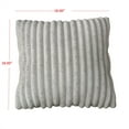 thumbnail image 3 of Home Design Laconia 18"x18" Square Velvet Pillow Covers, Set of 4, Soft Fluffy Striped Design for Sofa, Bedroom, or Living Room, Light Gray, 3 of 4