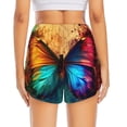 thumbnail image 2 of Lsque Vibrant Rainbow Butterfly A Printed Women's Running Shorts with Liner Pockets,Elastic Quick Dry Workout Athletic Gym Yoga Shorts,Womens High Waist Shorts-X-Large, 2 of 9