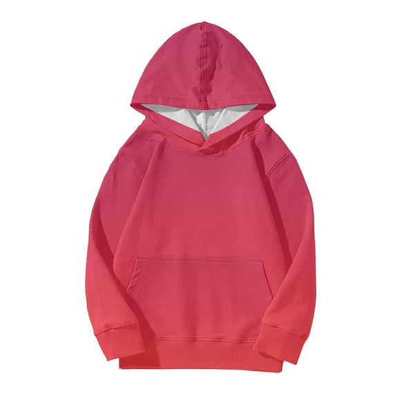 GiLiling Cute Hoodie for Teen Girls, Trendy Preppy Hooded Sweatshirt, Oversized Long Sleeve Shirt, Gradient Clothes for Girls (Red, 9-10 Years)