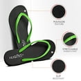 thumbnail image 3 of HUGGOES Ebony Natural Rubber Comfort Flip Flops for Women - Black/Green, 3 of 6