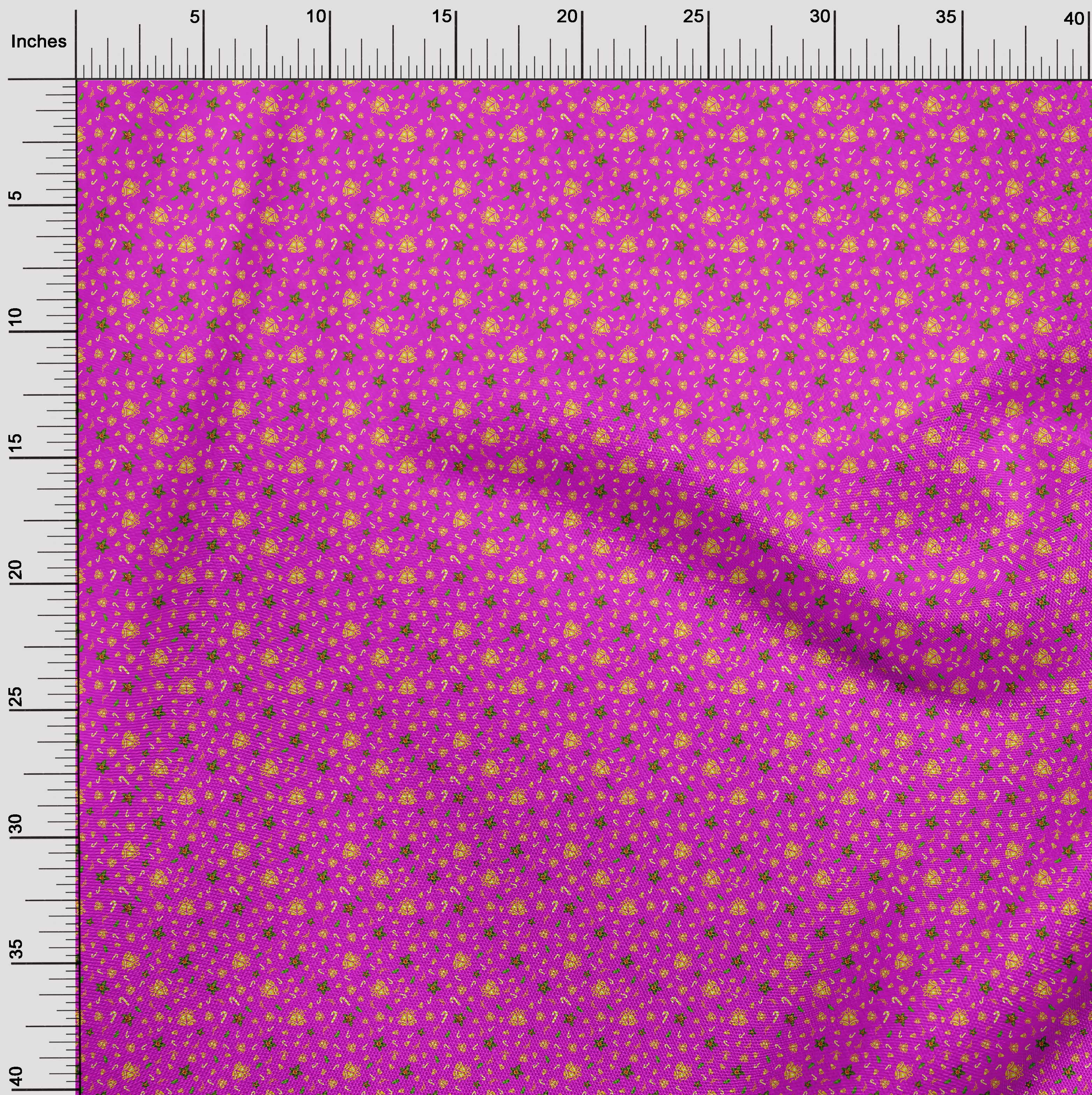 oneOone Rayon Fuschia Pink Fabric Christmas Diy Clothing Quilting Fabric Print Fabric By Yard 56 Inch Wide