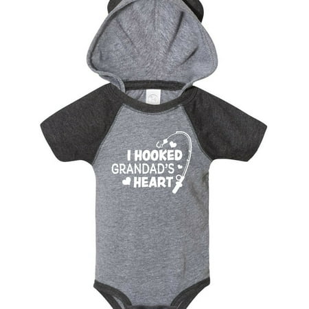 

Inktastic I Hooked Grandad s Heart with Fishing Rod Gift Baby Boy or Baby Girl Bodysuit