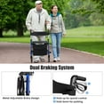 thumbnail image 6 of Giantex 2-in-1 Aluminum Rollator Walker w/Seat, Foldable Mobility Walking Aid w/Height Adjustable Handles & Wheels, Blue, 6 of 10
