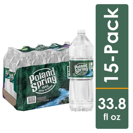 Poland Spring Maine Spring Water, 33.8 fl oz, 15 Pack Plastic Bottles