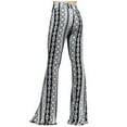 thumbnail image 4 of Yievot Womens Flare Pants Elastic Waist Boho Floral Print Sports Yoga Pant Wide Leg Stretchy Trouser for Womens Womens 2024 Fashion Pants on Clearance, 4 of 6