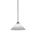 thumbnail image 1 of Toltec 3401-BN-316 Paramount 1 Light Pendant In Brushed Nickel Finish With 12" White Muslin Glass, 1 of 1