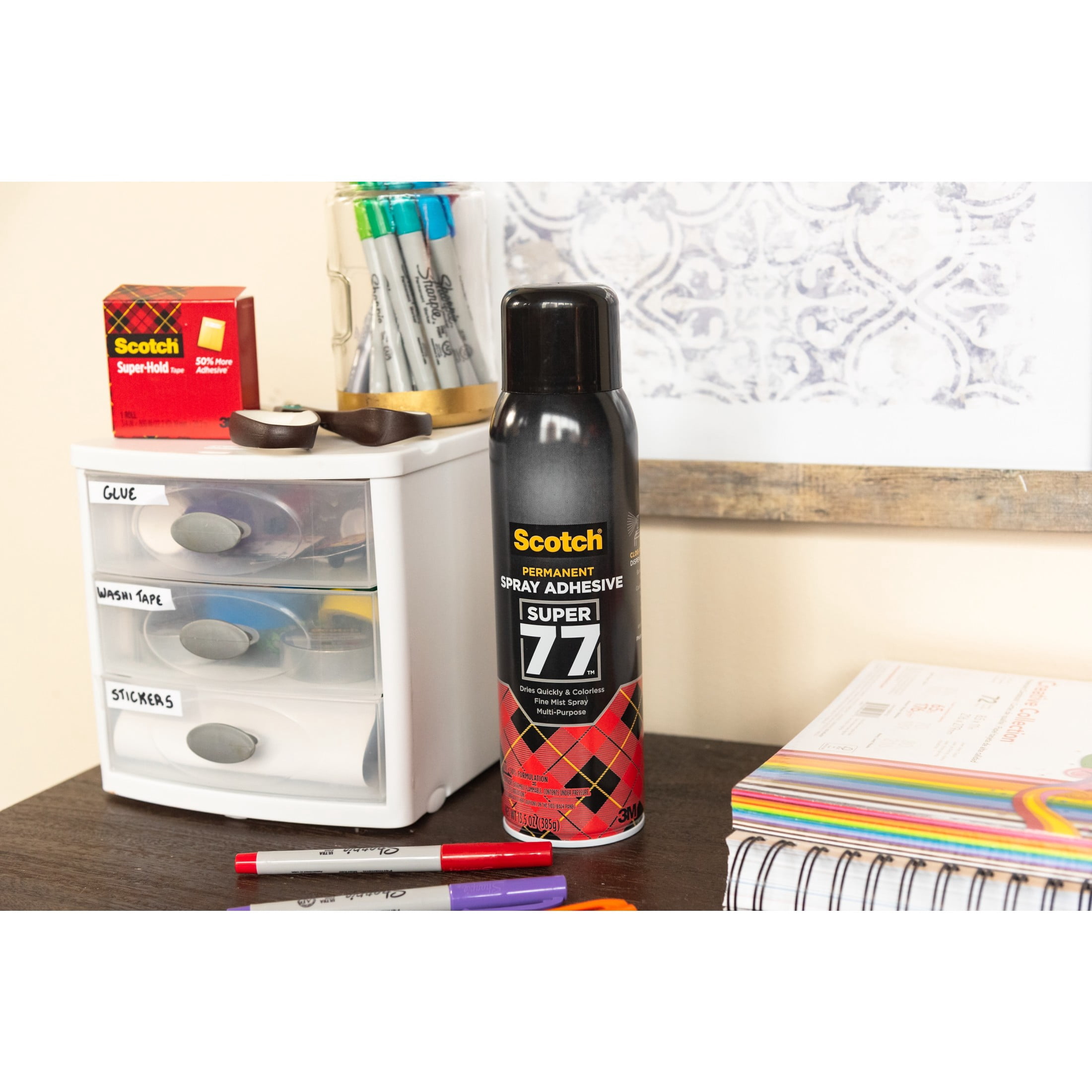 Scotch Super 77 Multi-Purpose Spray Adhesive, 13.5 oz