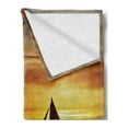 thumbnail image 2 of Sailboat Soft Flannel Fleece Blanket, Sailing to Sunset Boracay Island Evening Vacation Romantic Water Sports, Cozy Plush for Indoor and Outdoor Use, 60" x 80", Marigold Dark Orange, by Ambesonne, 2 of 5
