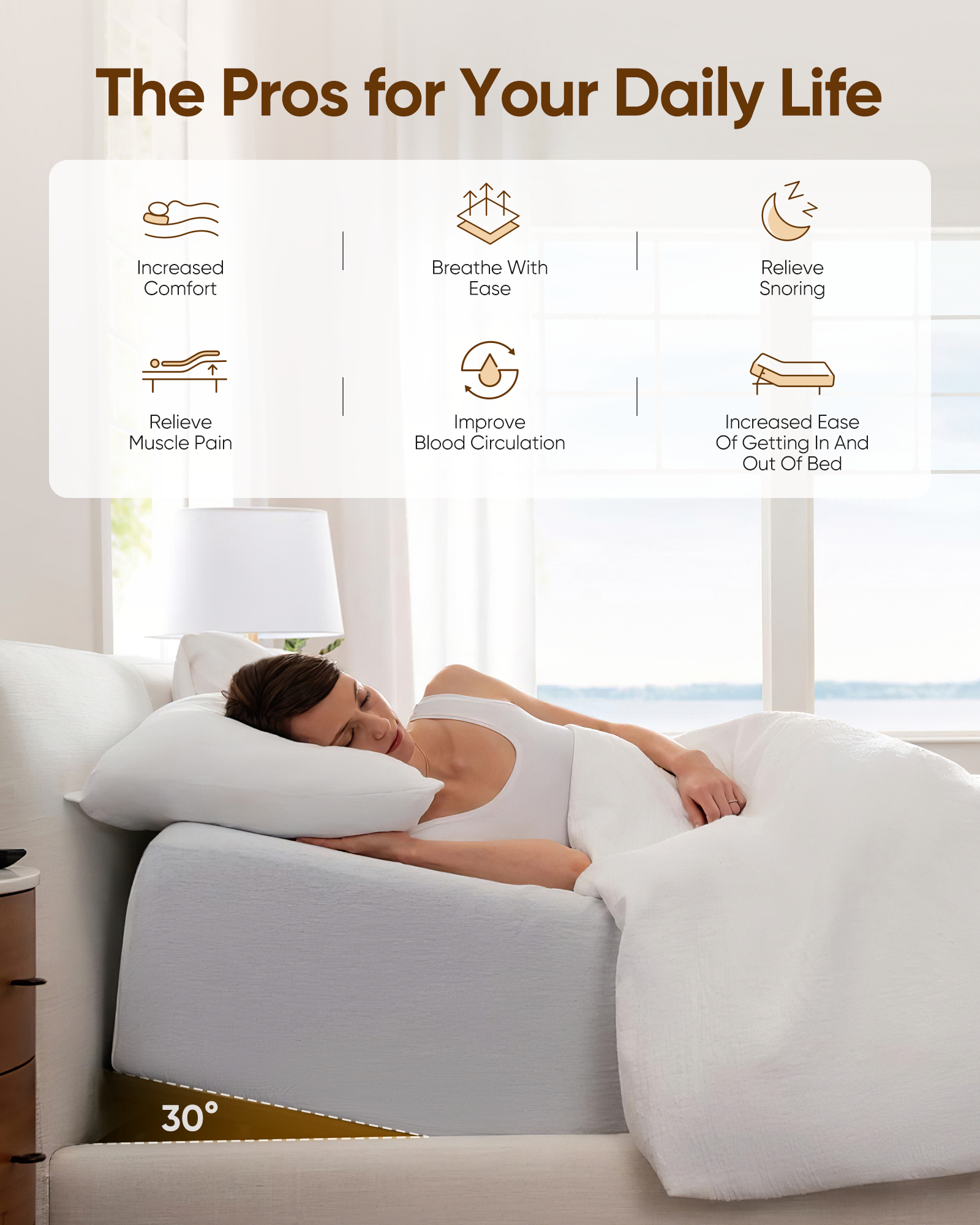 Furgle Split King Size Adjustable Bed Base Frame for Stress Management with Massage, Adjustable Legs, Remote Control - image 4 of 11