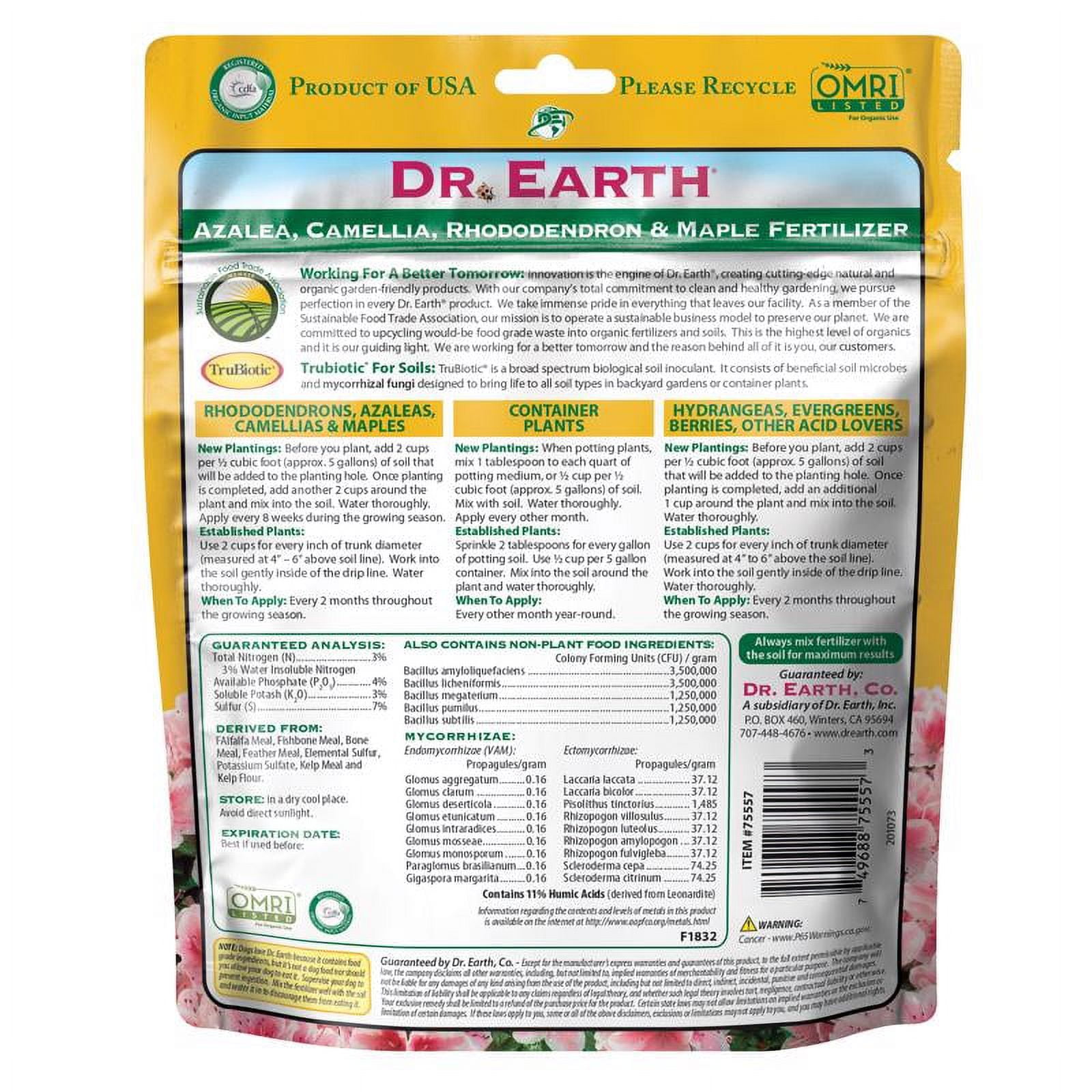 Dr. Earth Azalea, Camellia, Rhododendron, And Maple Fertilizer, 1 Lb