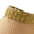 thumbnail image 3 of HONHUZH Summer Hats Womens Summer Wide Brim Visor Hat Ponytail Hole Foldable Sun Protection Cap, 3 of 4