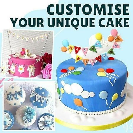 

NIUREDLTD Letter Triangular Silicone Alphabet DIY Cake Bunting Fondant Cake Mould