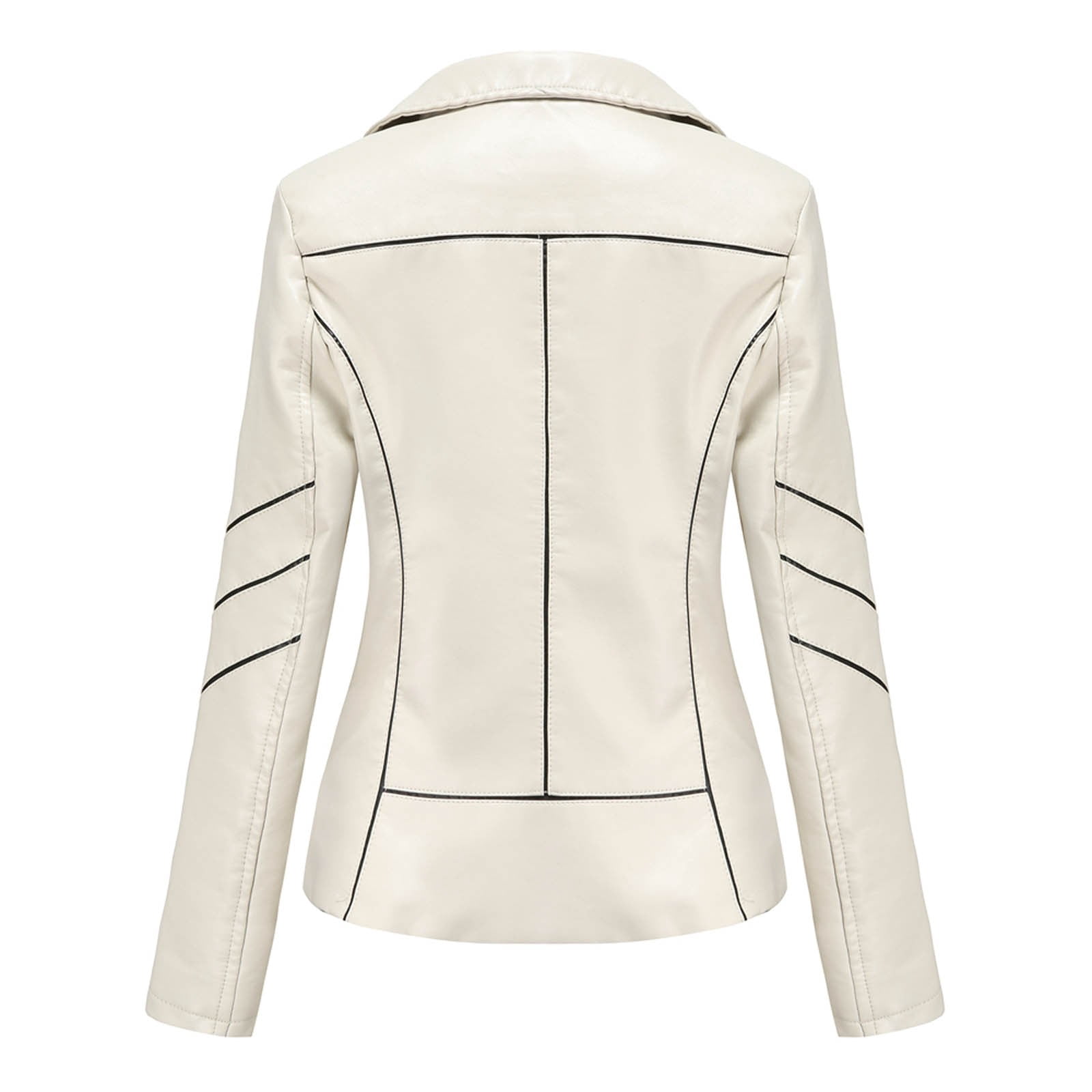 Fjofpr Womens Fall Clothing Womens Plus Size Faux Leather Jackets Long Sleeve Outerwear with Pockets Ladies Casual Solid Lightweight Zipper Coat