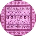 thumbnail image 1 of Ahgly Company Indoor Round Abstract Pink Contemporary Area Rugs, 7' Round, 1 of 4