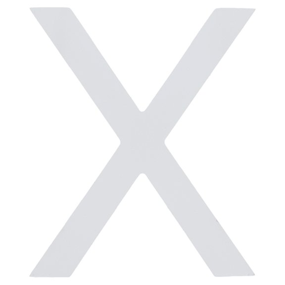 Arial Font White Painted MDF Wood Letter X (6 Inches)