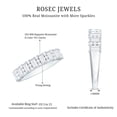 thumbnail image 6 of Rosec Jewels Certified Moissanite Half Eternity Ring for Women - Round and Baguette Moissanite Ring - D-VS1 Grade - Ready to Gift, 18K White Gold, US 10.50, 6 of 7
