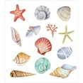 thumbnail image 3 of Nautical Duvet Cover Set, Illustration of Different Seashells Scallop Mollusk Summer Exotic Creatures Animals, Decorative 3 Piece Bedding Set with 2 Pillow Shams, Queen Size, Multi, by Ambesonne, 3 of 3