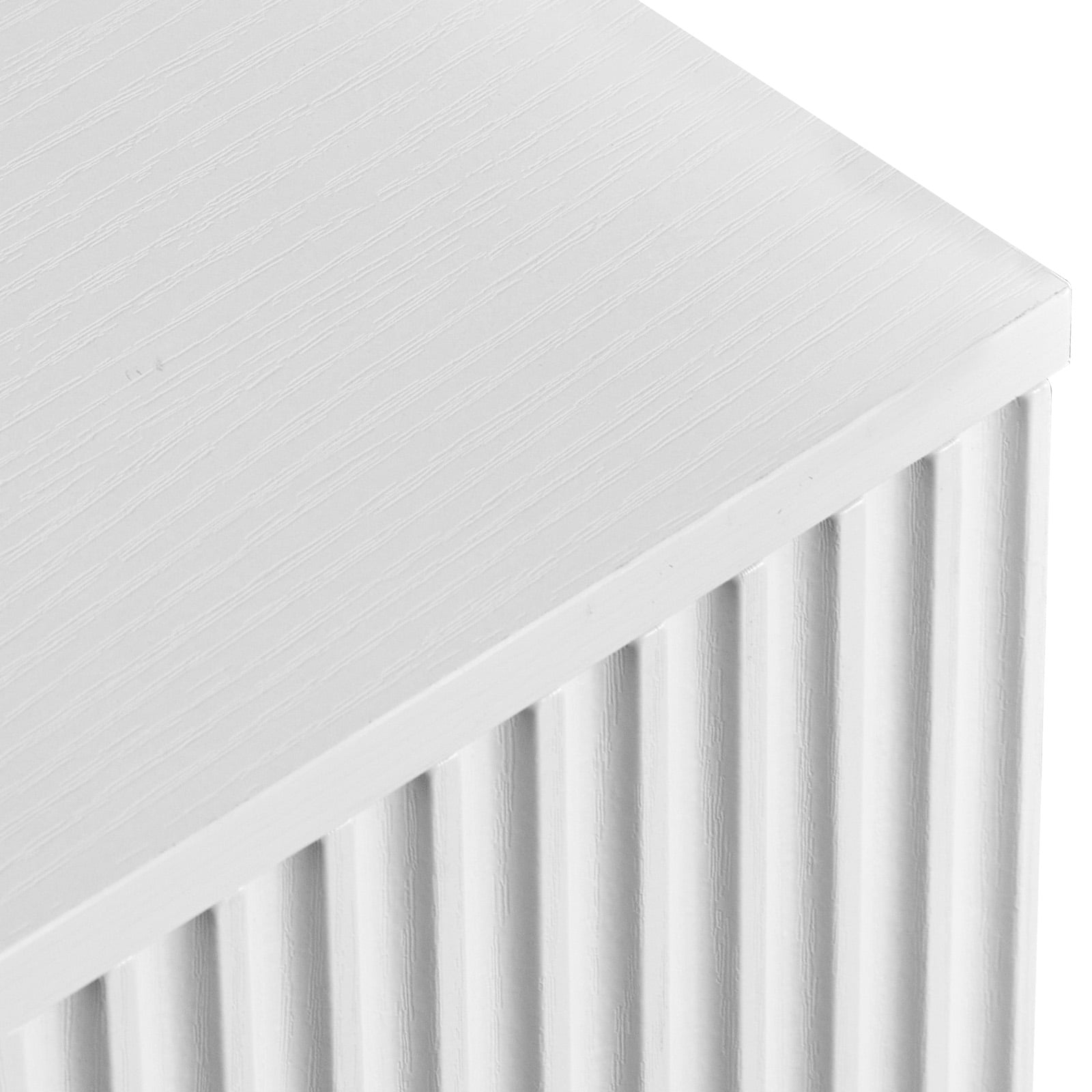 Handleless Grille-Finished 4-Drawer Bedside Table, P2 Particleboard + MDF & Melamine Veneer + Thermoformed Drawer Dresser 23.62*14.96*30.71in White