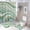 Mint Green Gold Faux, variant on 4Pcs Mint Green & Gold Foil Polka Dots Shower Curtain Sets, Bathroom Set Decor with Non-Slip Bath Mat, Toilet Lid Rug and Contour Mat, 72 x 72inch
