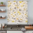 thumbnail image 5 of Yellow Grey Botanical Sheer Curtains 45 Inches Long, Spring Floral Watercolor Rustic Light Filering Curtains, Breathable Simi Curtain Privacy Drapes for Kitchen Bathroom Small Window Treatment, 5 of 9