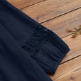 thumbnail image 7 of Dazajoo Women's Cotton Linen Blouse Tunics Summer Boho Loose 3/4 Sleeve Lace Patchwork Tops Hollow Out Leisure T-Shirt for Women 2024,Navy,XXXXXL, 7 of 7