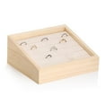 thumbnail image 1 of Soporte de Exhibición de Madera, Organizador de Almacenamiento Multiusos Decorativo para Tocador de Anillos, Tienda, Ventana, as Y Niñas tela beige Yotijar Titular de la exhibición de la joyería, 1 of 8