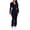 Navy Blue, variant on Two Piece Sets for Women Outfits Ribbed V Neck Top Flare Pants Set Track Suits Long Sleeve Top Jogger Legging Pants Lounge Workout Sets for women Navy Blue L