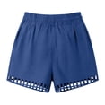 thumbnail image 4 of GUACER Casual Shorts for Women High Waisted Boho Drawstring Beach Shorts with Eyelet Cutout Hem & Big Pockets, 4 of 8