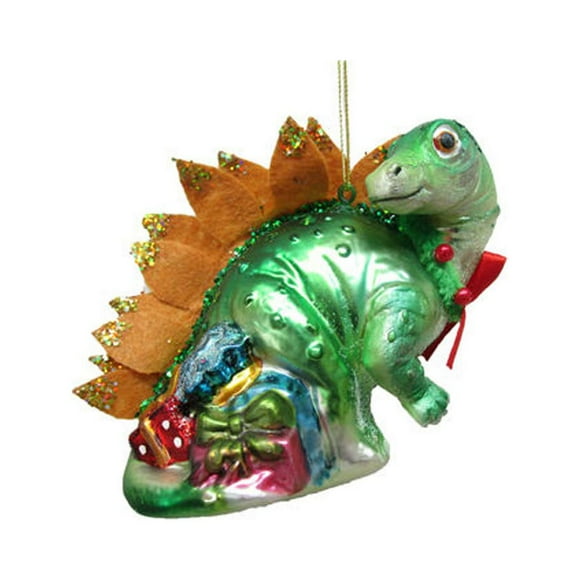 December Diamonds 79-81099 Ornement de Dinosaure Vert en Verre Soufflé 5 Pouces