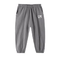 thumbnail image 3 of Generic Boys Joggers Elastic Waist Sweatpants Lightweight Linen Tapered Pants/Causal Relaxed Fit School Athletic Trousers, 3 of 8