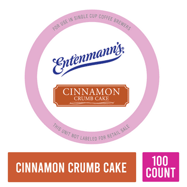 Entenmann's Coffee Pods, Compatible with Keurig K-Cup Brewers, Cinnamon Crumb Cake, 100 Count