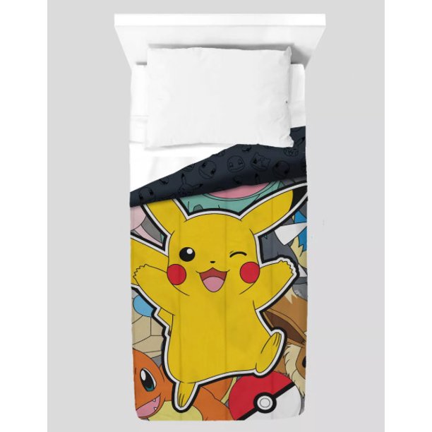 Pokemon Pikachu Twin Comforter & Sheets TA (4 Piece Bed In A Bag)
