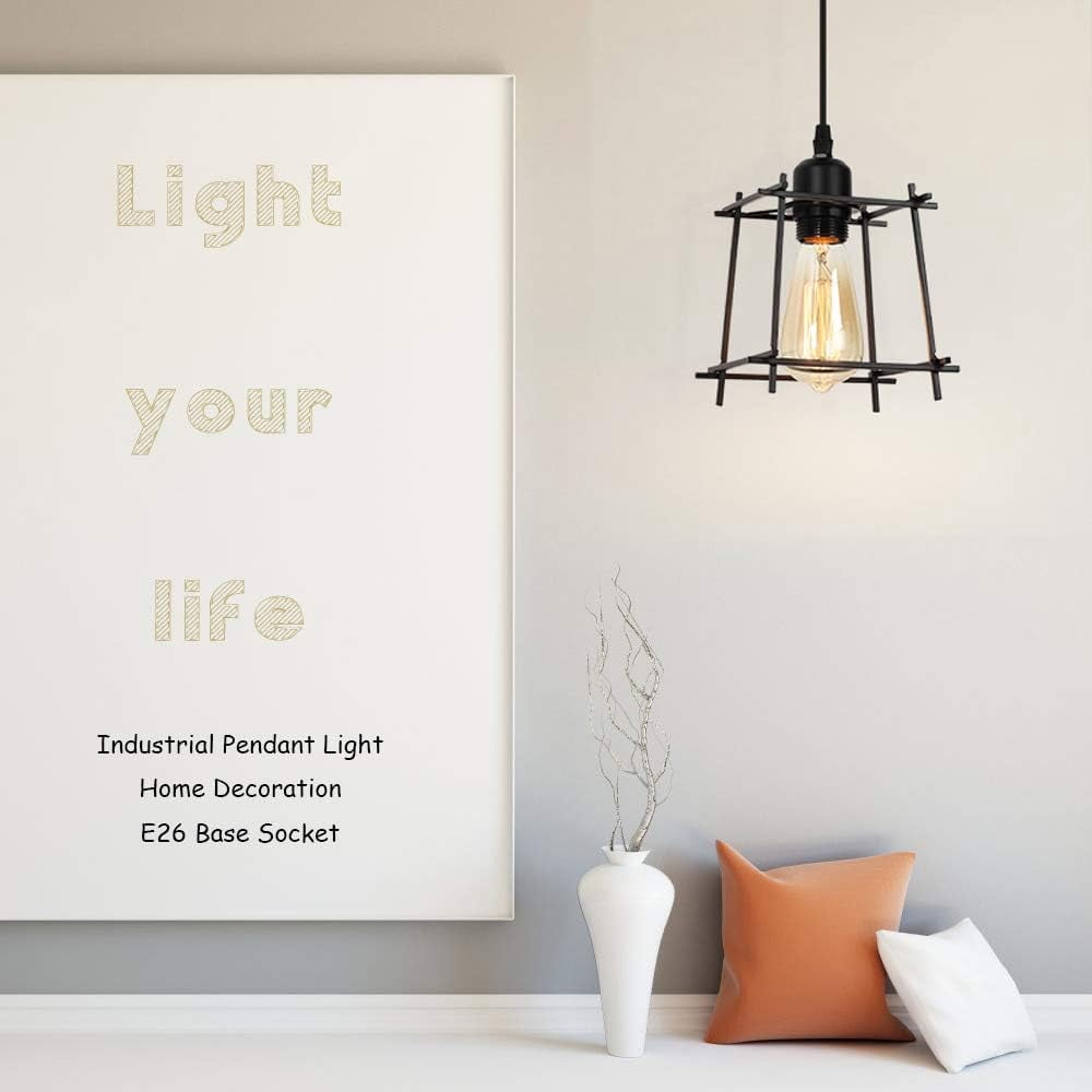 Oumilen Farmhouse 1 Light Ceiling Pendant Lights Black